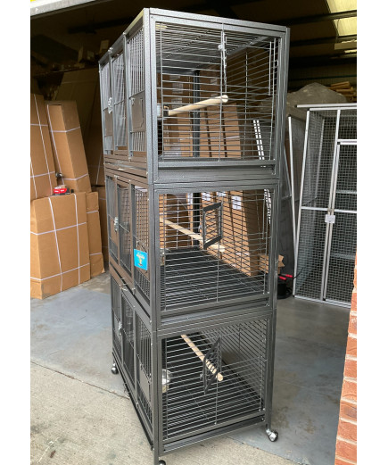 Parrot Supplies Triple Breeding / Display Parrot Cage - Antique Parrot Supplies Triple Breeding / Display Parrot Cage - Antique